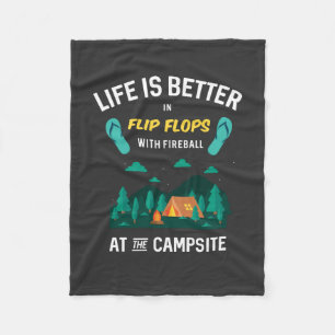 Camping - Flip Flops With Fireball Fleece Blanket