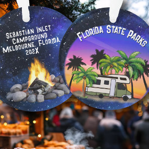 Camping Florida State Parks Palm Trees Ornament