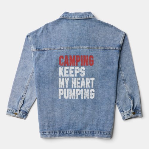 Camping  For Men Women Trip RV Vacation Hiker  Denim Jacket