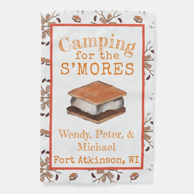 Camping for the S’mores Campsite Flag (Front)