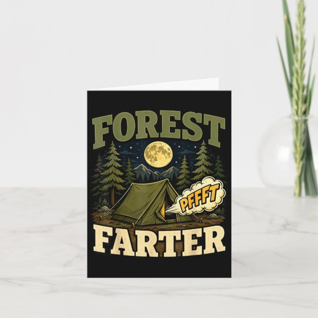 Camping forest farter tent humor  card (Front)