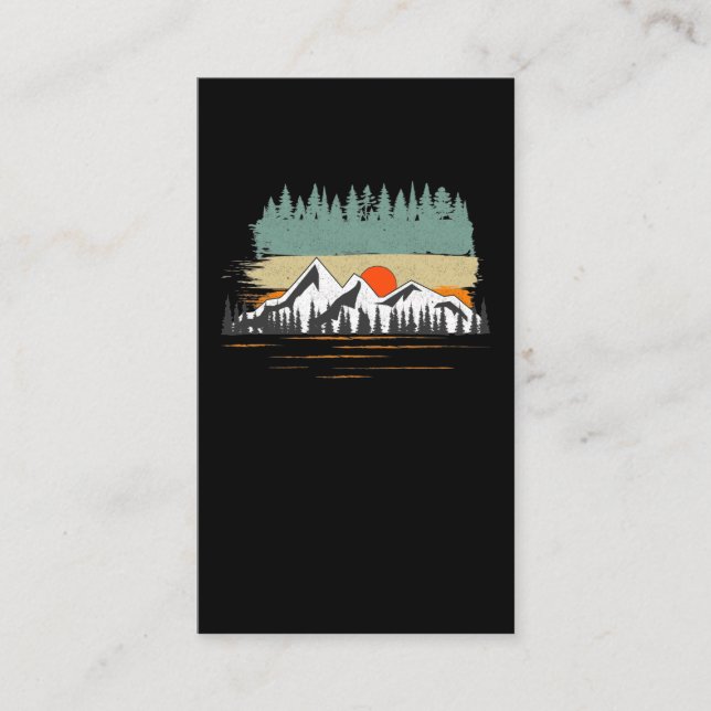 Camping Forest Mountains Nature Hiking Business Card (Front)