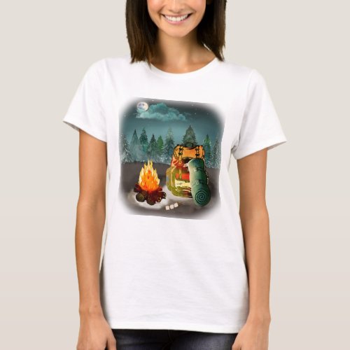 Camping Forest Night Adventure T_Shirt