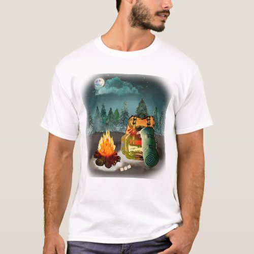 Camping Forest Night Adventure T_Shirt