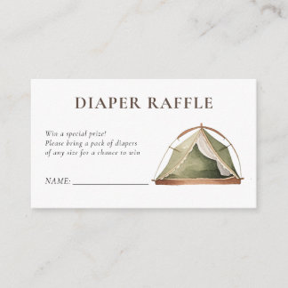 Camping Forest Watercolor Baby Shower Enclosure Card