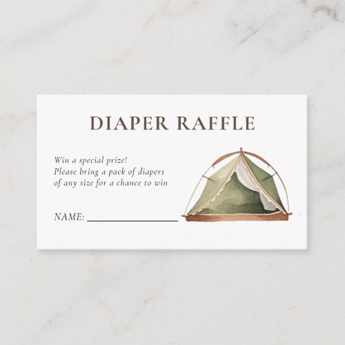 Camping Forest Watercolor Baby Shower Enclosure Card