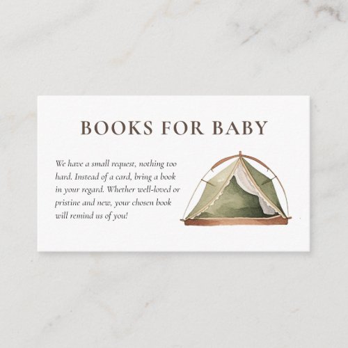 Camping Forest Watercolor Baby Shower Enclosure Card