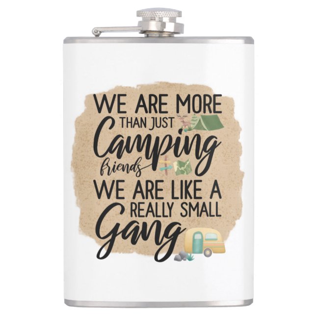 Camping Friends Small Gang Coffee Mug Flask (Front)