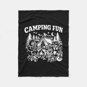 Camping fun adventure funny campfire outdoor  fleece blanket