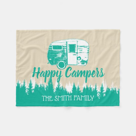 Happy Camper Polar Fleece Throw, Gray | Gander Outdoors