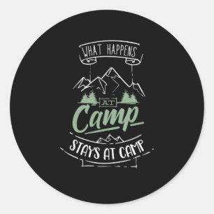Camping Funny Camper Saying Campground Classic Round Sticker