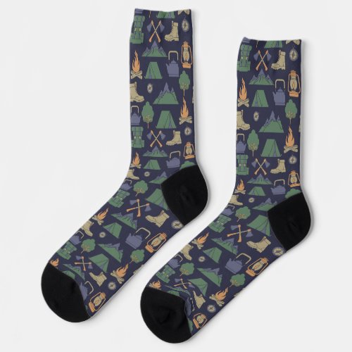 Camping Gear and Supplies Campers Navy Blue Socks