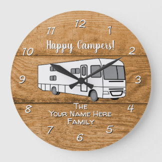 Camping Generic Class A wood design Large Clock
