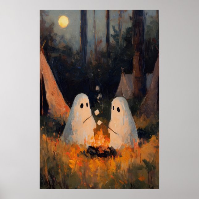 Camping Ghosts, Vintage Poster, Gothic Art Poster (Front)