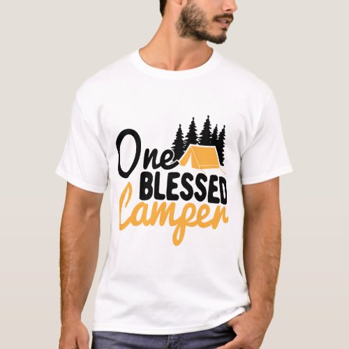 camping gifts for camping loverOne Blessed Camper T_Shirt