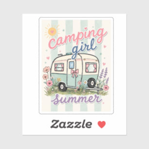 Camping Girl Summer Trip Sticker