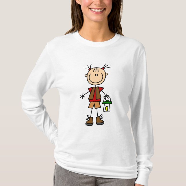 Camping Girl With Lantern Tshirts and Gifts (Front)