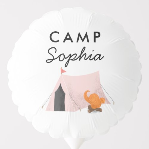 Camping Girls Birthday Party Pink Tent Balloon