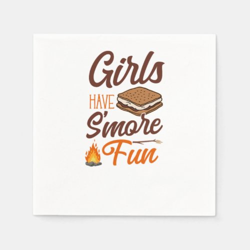 Camping Girls Have Smore Fun Campfire Marshmallow Napkins