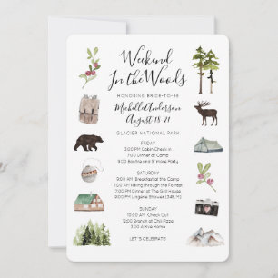 Camping Glamping Bachelorette Weekend Itinerary  Invitation