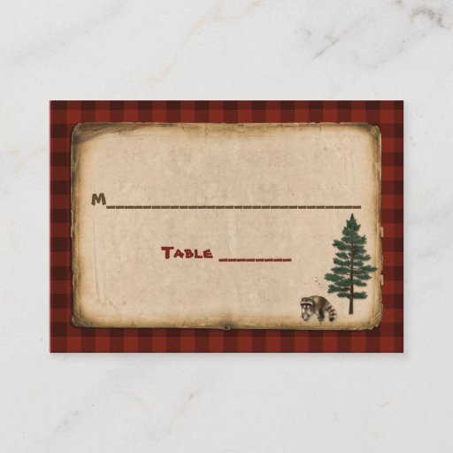 Customizable Camping, Glamping, Nature Wedding Place Card Business Card
