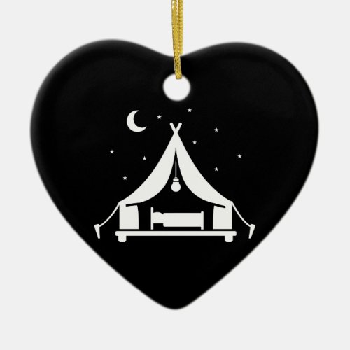 Camping glamping tent ceramic ornament