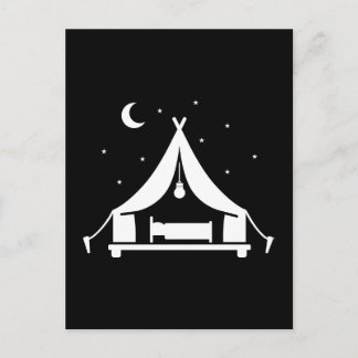 Camping glamping tent postcard