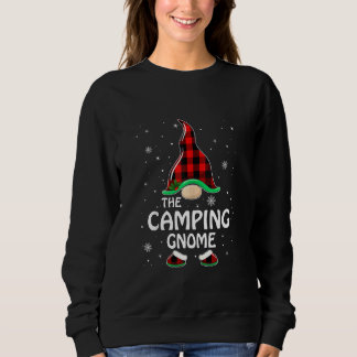 Camping Gnome Buffalo Plaid Matching Family Christ Sweatshirt