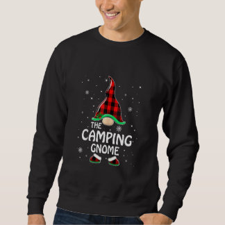 Camping Gnome Buffalo Plaid Matching Family Christ Sweatshirt