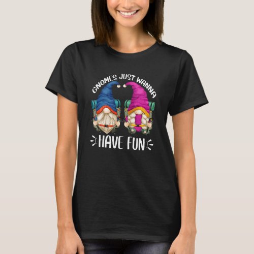 Camping Gnome Motif With Sayings For Hiking Grandm T_Shirt