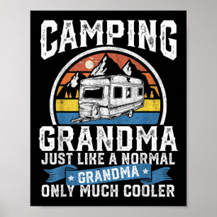 Camping Grandma Funny Camper Rv Retro Outdoors Wom Poster