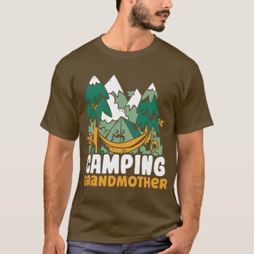 Camping Grandmother Campsite Camper Camp Hobby Gra T_Shirt