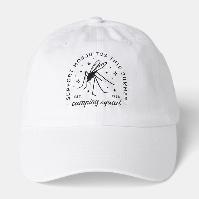Camping group mosquito funny summer camp trip hat (Front)
