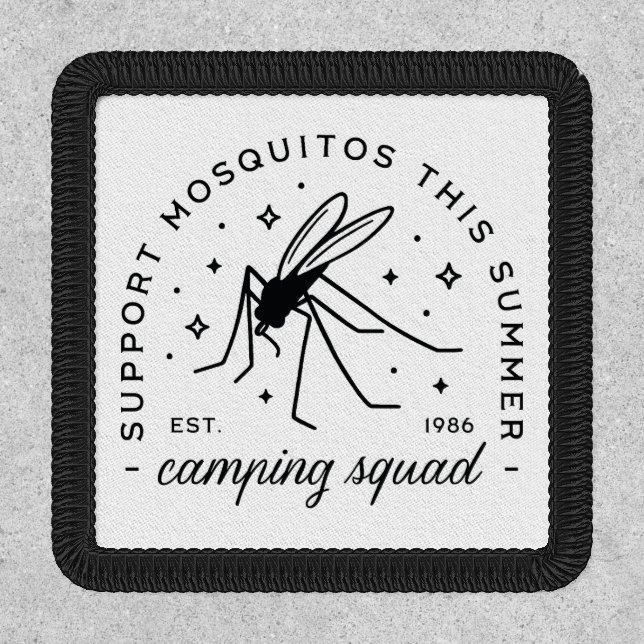 Camping group mosquito funny summer camp trip patch (Front)