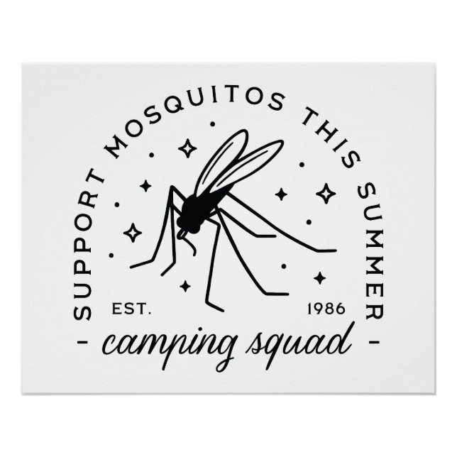 Camping group mosquito funny summer camp trip poster (Front)