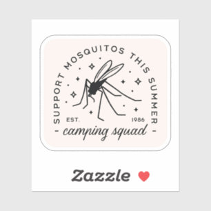 Camping group mosquito funny summer camp trip sticker