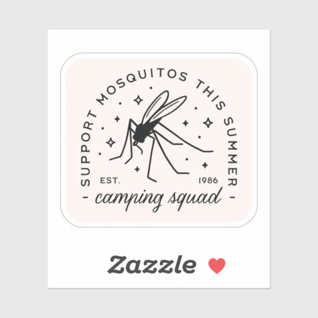 Camping group mosquito funny summer camp trip sticker (Sheet)