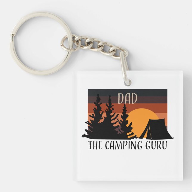 Camping Guru Dad | Nature Lover Keychain (Front)