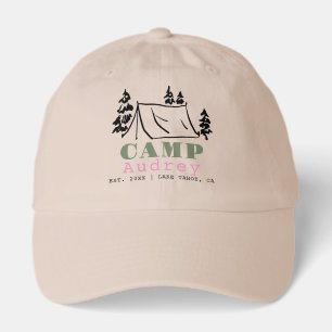 Camping Hand-drawn Tent Bachelorette Weekend Hat
