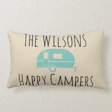 Camping "happy Camper" Accent Pillow
