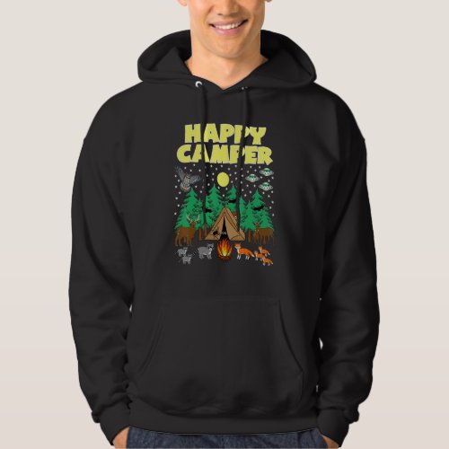 Camping Happy Camper  Camping With Critters Animal Hoodie