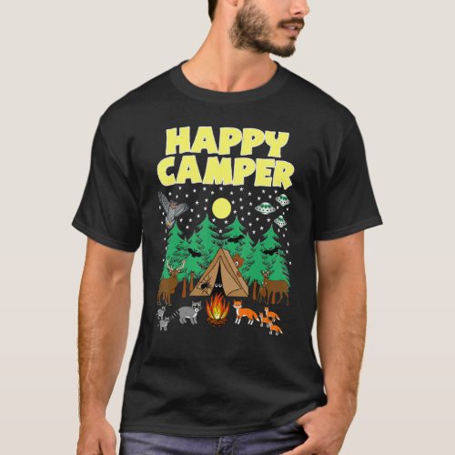 Camping Happy Camper  Camping With Critters Animal T_Shirt