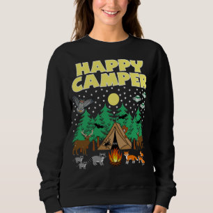 CAMPING-HAPPY CAMPER- Funny Camping With Critters Sweatshirt