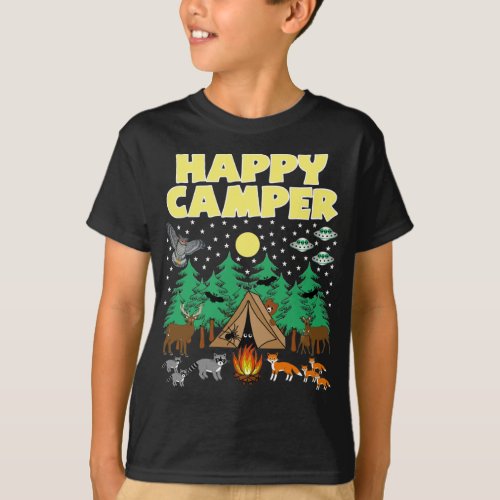 CAMPING_HAPPY CAMPER_ Funny Camping With Critters T_Shirt