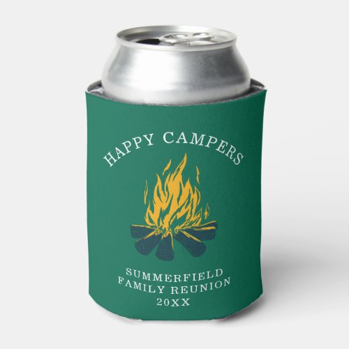 Camping Happy Campers Family Vacation Custom Can Cooler