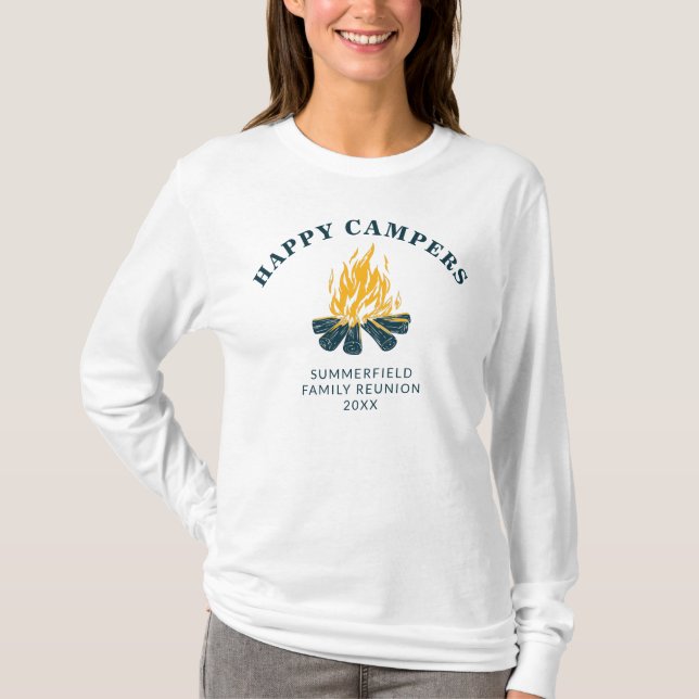 Camping Happy Campers Vacation Family Trip Mom T-Shirt (Front)
