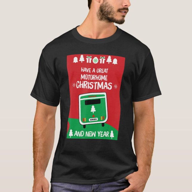 Camping Happy Christmas Camping Motorhome Rv T-Shirt (Front)