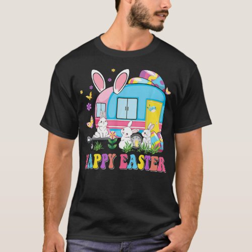 Camping Happy Easter School Bus Driver Camper Bunn T_Shirt