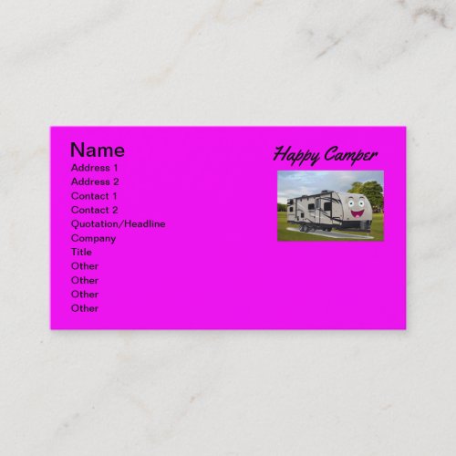 Camping  Happy Retirement in ithe RV by Funnycoomb Business Card