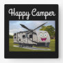 Camping  Happy Retirement in ithe RV by Funnycoomb Square Wall Clock